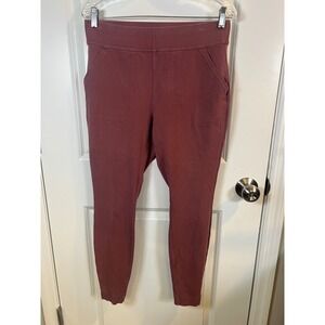 Duluth Trading Co Womens Leggings Cotton Spandex Front Pockets Mauve Size M
